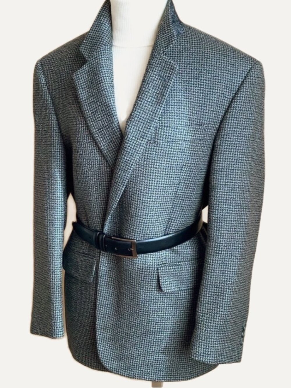 Shipley Vintage 100% Wool Green Tweed Blazer 42S Oversized Dark Academia